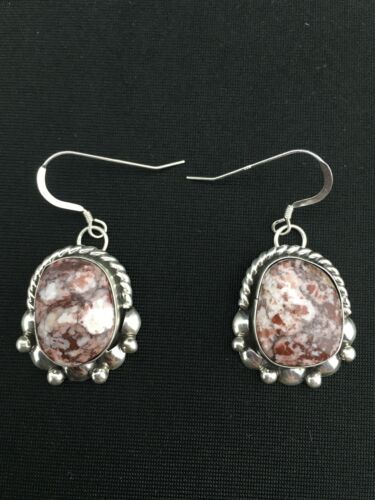 Southwestern Navajo Wild Horse Turquoise Earrings | Sterling Silver | 1" | 1323