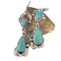 Navajo Royston Turquoise Dangle Earrings | Sterling Silver | Authentic Native American Handmade | 1166