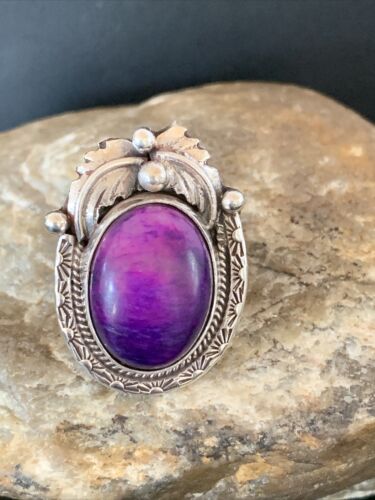 Native American Navajo Purple Sugilite Ring | Sterling Silver | Sz 10 | 10445