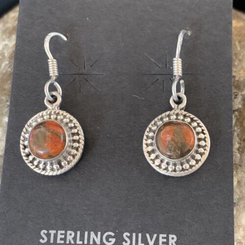 Navajo Spiny Oyster Earrings | Sterling Silver | Minimalist Native American Handmade | 12831