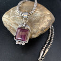 Navajo Purple Spiny Necklace Pendant | Sterling Silver | Authentic Native American Handmade | 13627