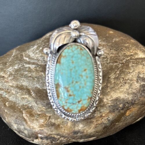 Navajo Blue Turquoise #8 Rings | Sterling Silver | Sz 10 | Authentic Native American Handmade | 14292