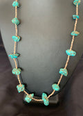 Navajo Turquoise Necklace | Sterling Silver | 24" | Authentic Native American Handmade | 10686