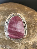 Navajo Turquoise Purple Spiny Oyster Ring | Sterling Silver | Sz 9 | Authentic Native American Handmade | 10296