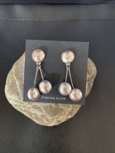 Native American Old Pawn Dangle Earrings | Sterling Silver | 1.5" | 12983