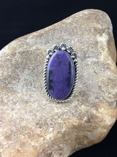 Native American Navajo Purple Charoite Ring | Sterling Silver | Sz 9.75 | 10103