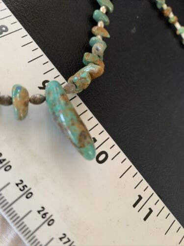 Navajo Royston Bead Green Turquoise Pendant Necklace | Sterling Silver | 22" | 12536