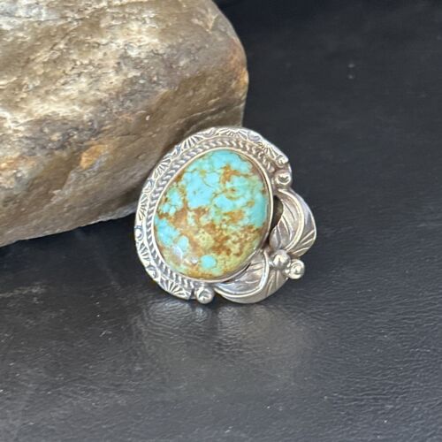 Navajo Blue Turquoise #8 Rings | Sterling Silver | Sz 10 | Authentic Native American Handmade | 14290