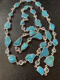 Navajo Blue Kingman Turquoise Topaz Pendant Necklace | Sterling Silver | 30" | 11783