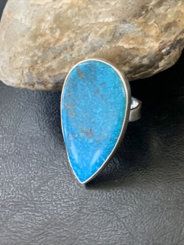 Navajo Blue Kingman Turquoise Ring | Sterling Silver | Sz 7 | Authentic Native American Handmade | 11813