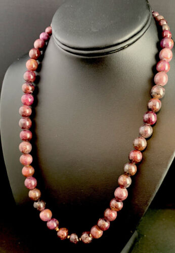 Native American Handmade Gold Filled Ruby Bead Necklace | Natural | 20" | 00186