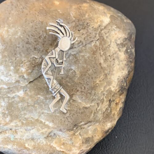 Native American Navajo Kokopelli Pin Pendant | Sterling Silver | Authentic Handmade | 12277