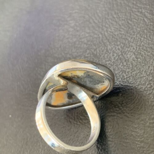 Navajo Bumble Bee Jasper Ring | Sterling Silver | Sz 8 Adjustable | Authentic Native American Handmade | 11544