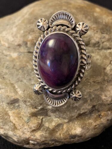 Native American Women's Purple Sugilite Ring | Sterling Silver | Sz 10 | 418