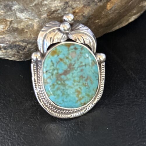 Navajo Blue Turquoise #8 Ring | Sterling Silver | Sz 8.5 | Authentic Native American Handmade | 14283