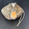 Navajo Pearls Orange Spiny Oyster Necklace Pendant | Sterling Silver | Authentic Native American Handmade | 14719