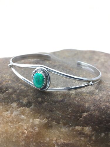 Southwestern Green Opal Children's Bracelet | Sterling Silver | Handmade | 4377