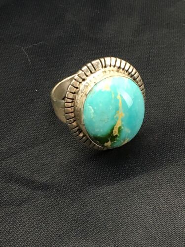 Royston Turquoise Navajo Ring | Sterling Silver | Sz 6.75 | Authentic Native American Handmade | 2654