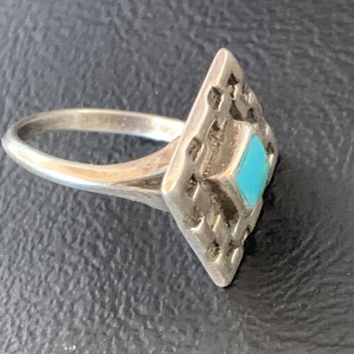 Navajo Blue Spiderweb Turquoise Inlay Ring | Sz 6.5 | Sterling Silver | Authentic Native American Handmade | 13172