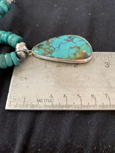 Navajo Pearls Spiderweb Spiny Oyster Turquoise Sterling Silver Necklace Pendant | Authentic Native American Handmade | 20"