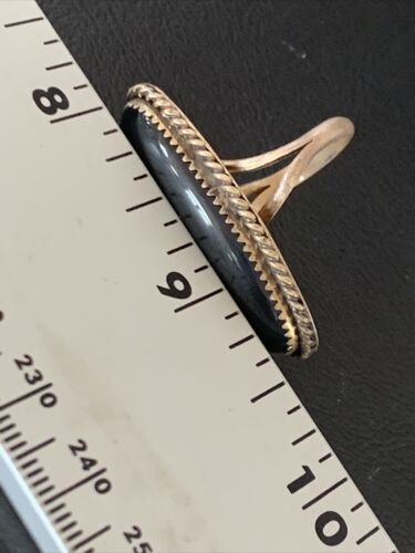 Native American Old Pawn Navajo Black Onyx Ring | Sterling Silver | Sz 7 | 11946