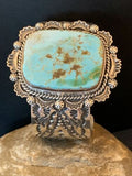 Native American Men's Navajo Royston Turquoise Cuff Bracelet | Sterling Silver | 1414