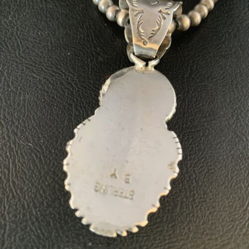 Navajo White Buffalo Turquoise Coral Pendant | Sterling Silver | Multi-Stone Necklace | 13579