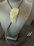 Navajo Royston Turquoise Bolo Tie | Sterling Silver | Authentic Native American Handmade | 12363
