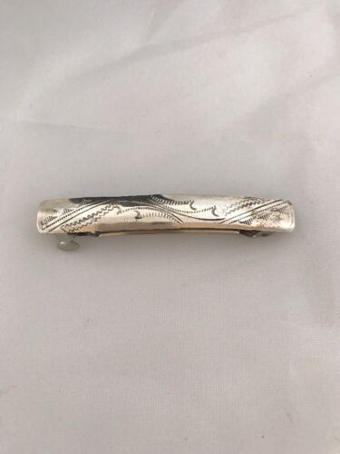 Navajo Hair Barrette | Stamped Sterling Silver | 2.5" | Authentic Native American Handmade | 14192