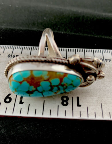 Native American Navajo Spiderweb Turquoise Ring | Sterling Silver | Sz 9 | 285
