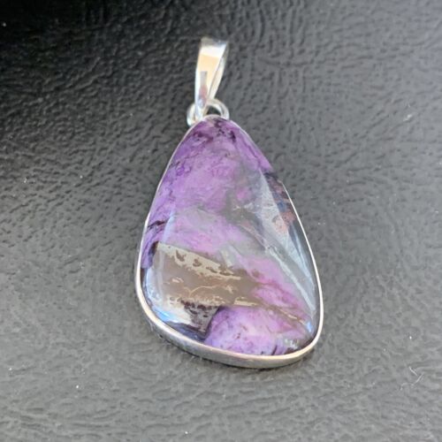Navajo Pearls Purple Sugilite Pendant | Sterling Silver | 1.50" | Authentic Native American Handmade | 10927