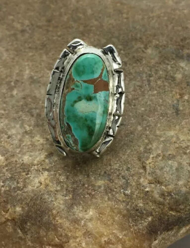 Native American Men's Navajo Royston Turquoise Ring | Sterling Silver | Sz 6.5 | 10219