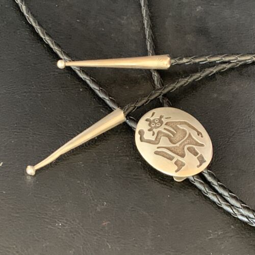 Native American Men's Bolo Tie | Hopi Kokopelli | Sterling Silver | 13760