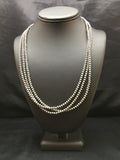 Native American Sterling Silver Navajo Pearls Necklace | 4mm | 21" | 3 Strand | 93821