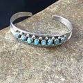 Children's Navajo Blue Turquoise Bracelet | Sterling Silver | Authentic Native American Handmade | 10183