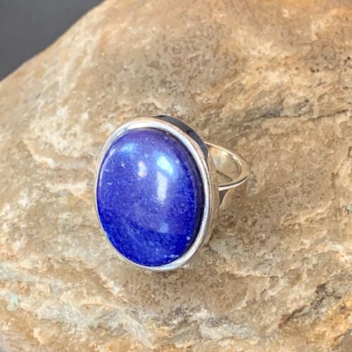 Navajo Blue Lapis Lazuli Ring | Sterling Silver | Sz 6 | Authentic Native American Handmade | 10403