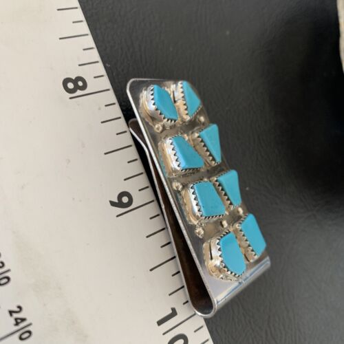 Navajo Handmade Turquoise Money Clip | Sterling Silver | Authentic Native American | 11594