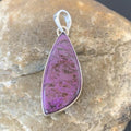 Navajo Purple Sugilite Pendant | Sterling Silver | 1.50" | Authentic Native American Handmade | 10935