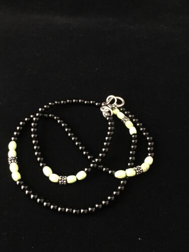Native American Design Black Onyx Men's Necklace | Sterling Silver | 18" | 10014