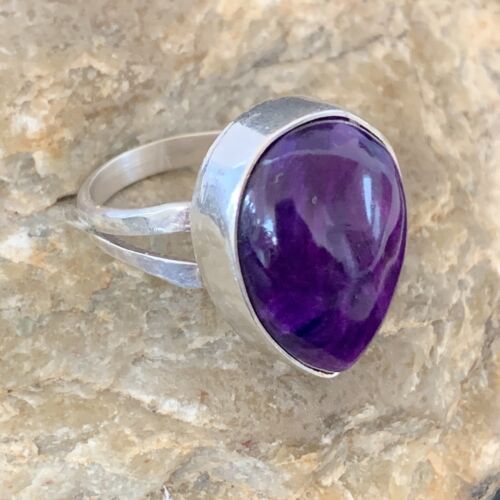 Native American Women's Navajo Purple Sugilite Ring | Sterling Silver | Sz 9.5 | 10861