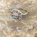 Navajo Blue Turquoise Spiny Oyster Inlay Ring | Sz 5.5 | Authentic Native American Handmade | 11185