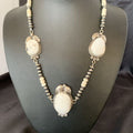Navajo Pearls White Buffalo Turquoise Necklace Pendant | Sterling Silver | Authentic Native American Handmade | 10804