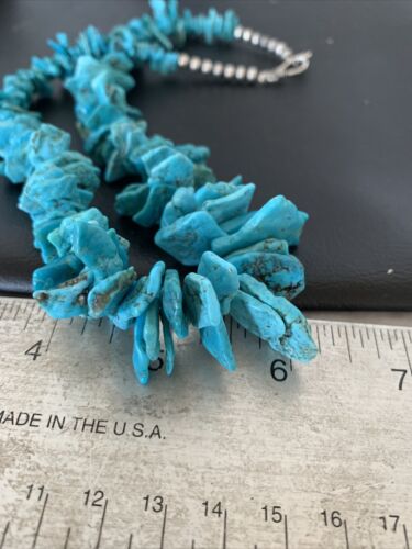 Navajo Pearls Necklace | Sterling Silver | Sleeping Beauty Kingman Turquoise | 18" | 1773