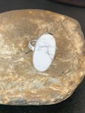 Native American Women's Navajo White Howlite Ring | Sterling Silver | Sz 8 | 11605