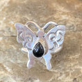 Southwestern Navajo Black Onyx Butterfly Ring | Sterling Silver | Adj Sz 8 | 10385