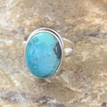Navajo Blue Turquoise Ring | Sterling Silver | Sz 6 | Authentic Native American Handmade | 11430
