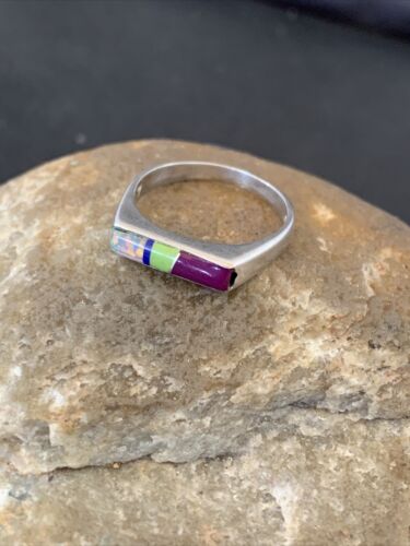 Navajo Blue Turquoise Purple Sugilite Opal Inlay Ring | Sz 7 | Authentic Native American Handmade | 11150