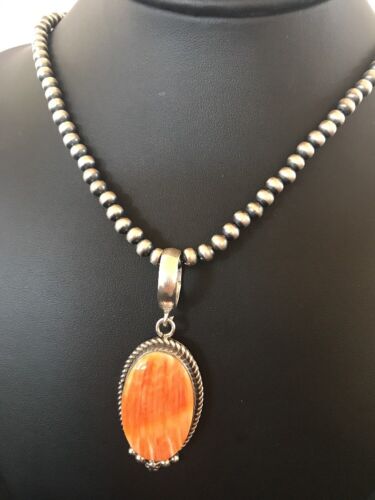 Spiny Oyster Pendant Necklace | Navajo Sterling Silver | Authentic Native American