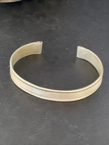 Navajo Sterling Silver Stamped Cuff Bracelet | Authentic Native American Handmade | 13675 - Masha USA