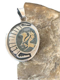 Native American Gold Bald Eagle Pendant | Hopi Stamped Sterling Silver | Handmade | 1399